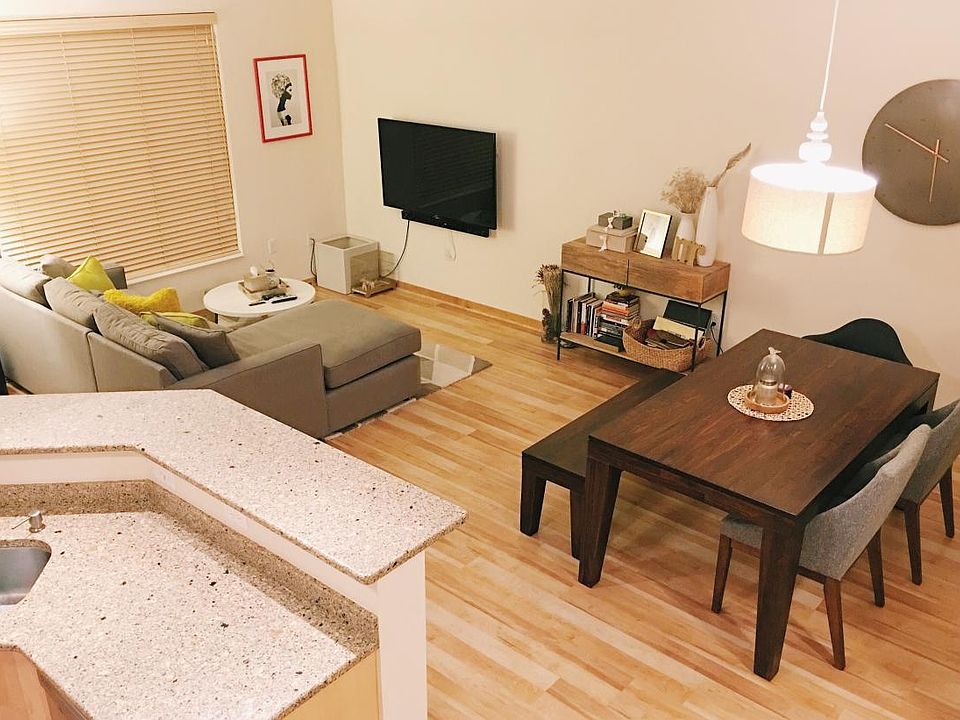 Living room and dining area