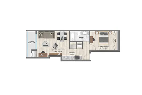 Floor plan 1B1B-li