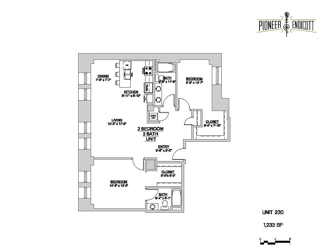 Floor plan 2 BR / 2 BA