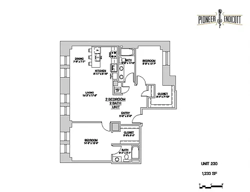 Floor plan 2 BR / 2 BA