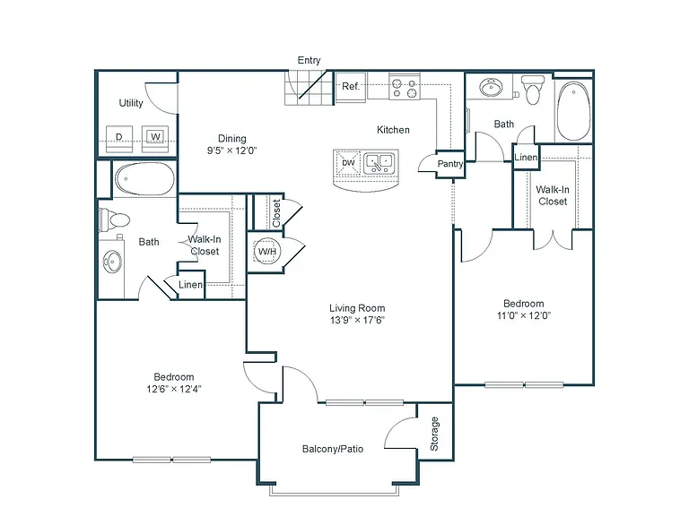 B1 Floor Plan - 2 Bedroom B1 Floor Plan - 2 Bedroom