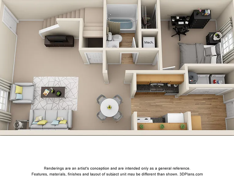 4-4 Townhome Deluxe (Floor 1) 4-4 Townhome Deluxe (Floor 1)
