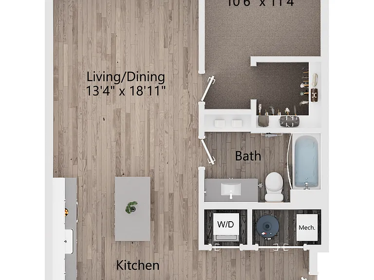 1A- 1 Bed/1Bath 695 Sq Ft 1A- 1 Bed/1Bath 695 Sq Ft