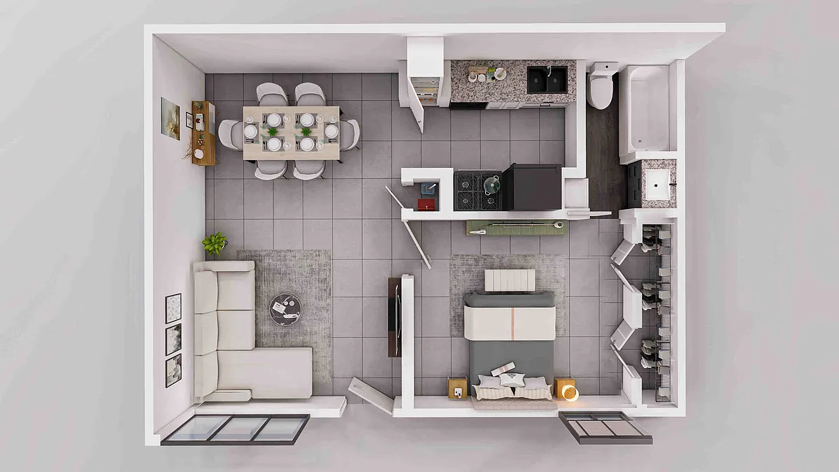Floor plan 1X1-A