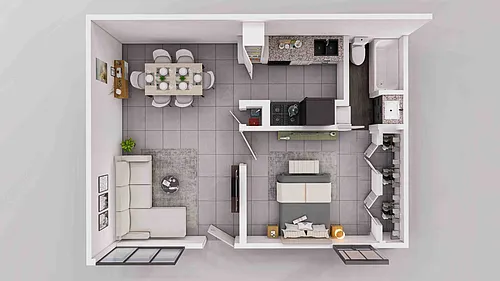 Floor plan 1X1-A