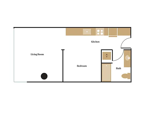 Floor plan 1x1 Open - B4