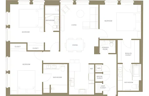 Floor plan Three Bedroom B