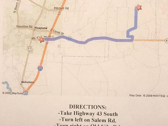 MAP TO MILL CREEK PLACE S/D