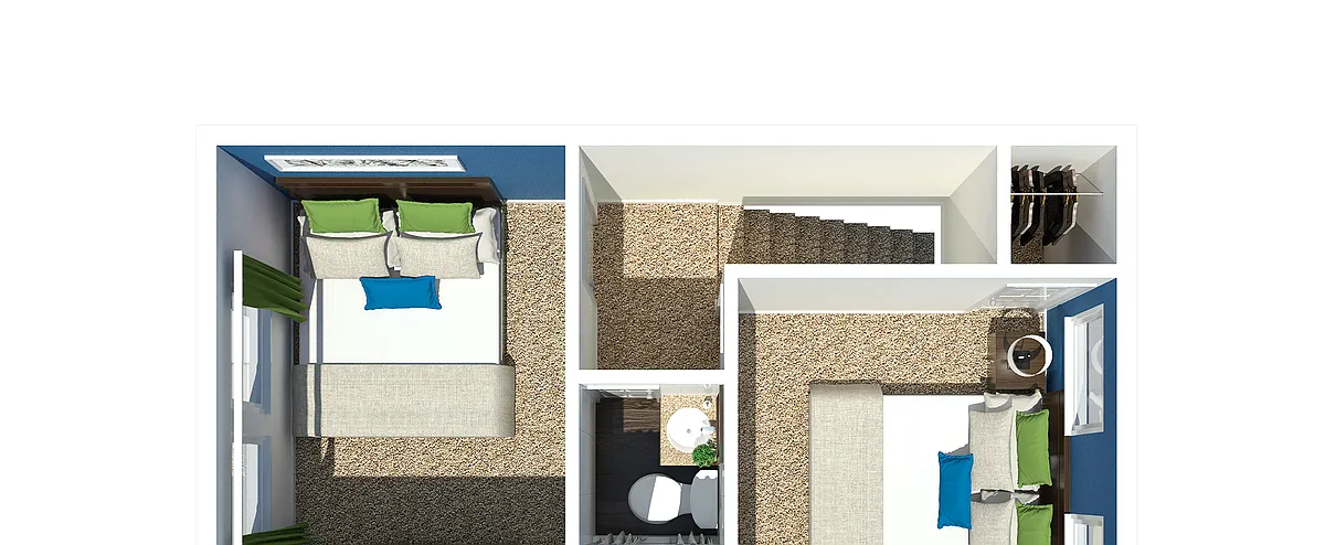Floor plan 2 Bedroom 2.5 Bath Townhome
