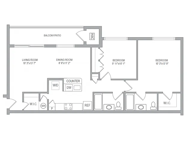Floor plan 2BR/2BA