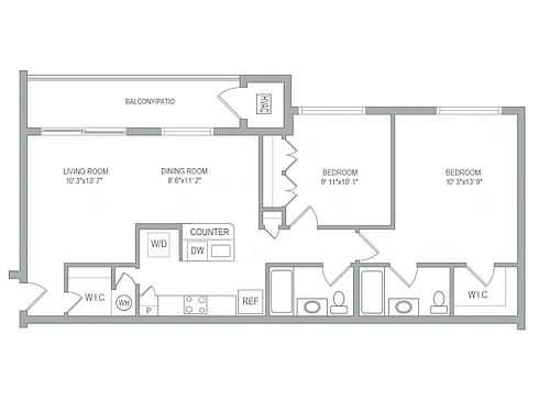 Floor plan 2BR/2BA