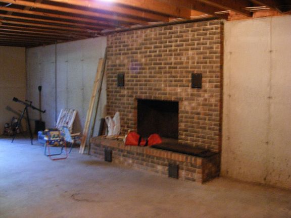 Unfinished Walkout Lower Level with Fireplace