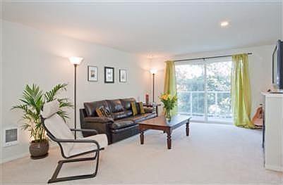 Here's another look at the living room. At 904 square feet, this one bedroom unit is larger than mos