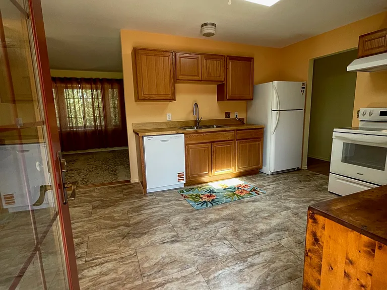 Kitchen from patio door.