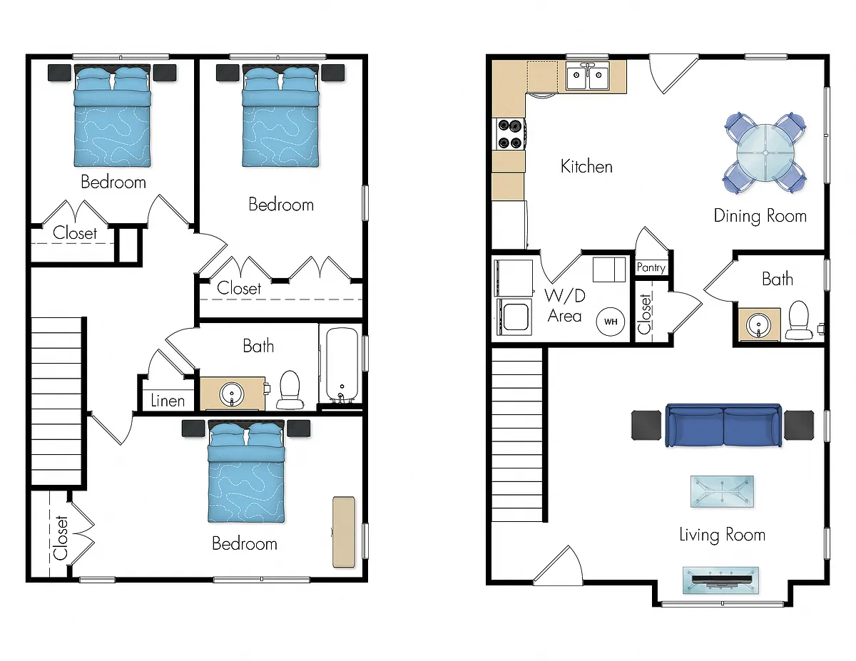 Floor plan 3 Bedroom Townhouse