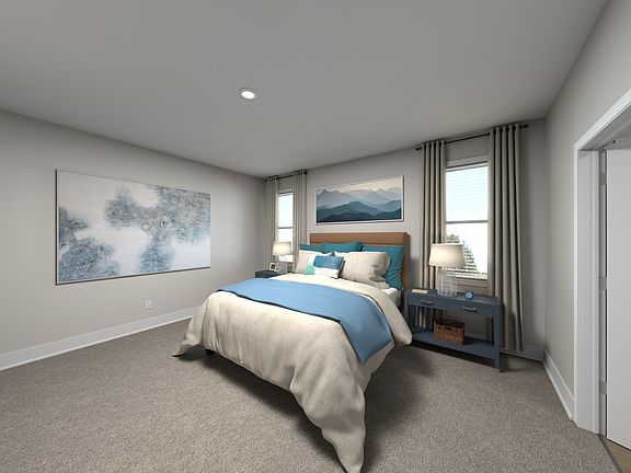 Primary bedroom in the Lakeland floorplan at Meritage Homes.