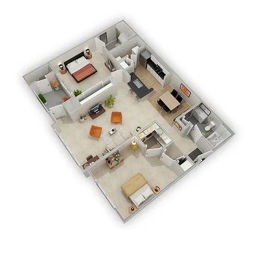 Floor plan The Finley with sunroom