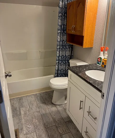 Main level bathroom (shared with two bedrooms)