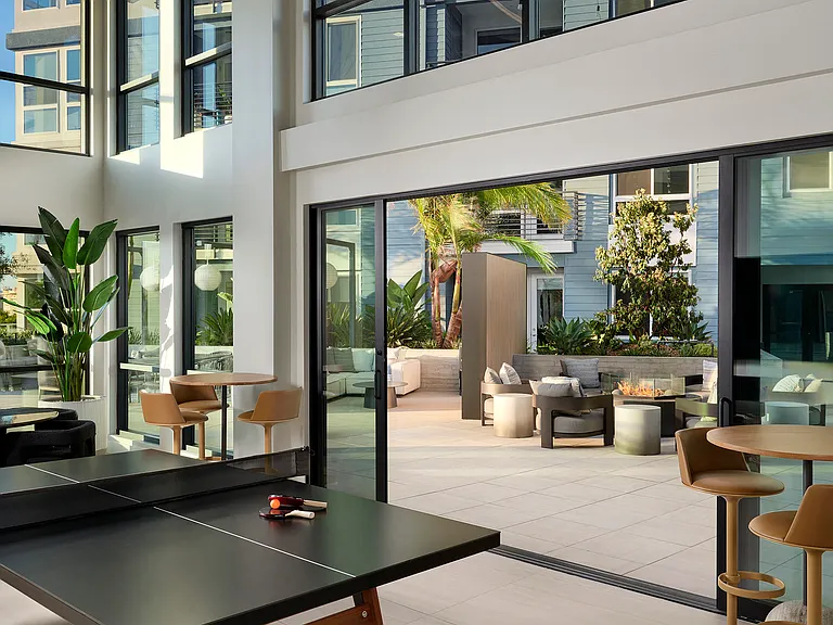 Lobby with ping pong table