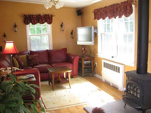Family Room with Wood Burning Stove