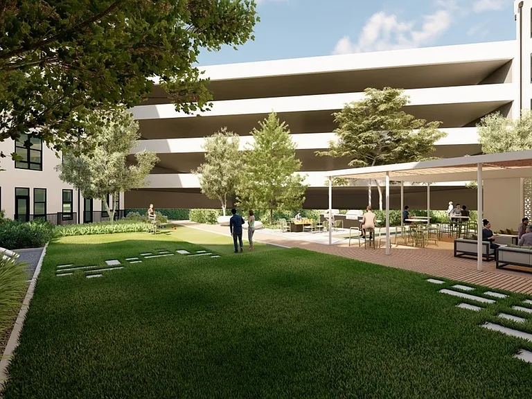 Courtyard with Garage Background