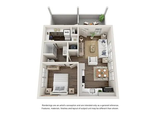 Floor plan 1 Bed Olive Cottage