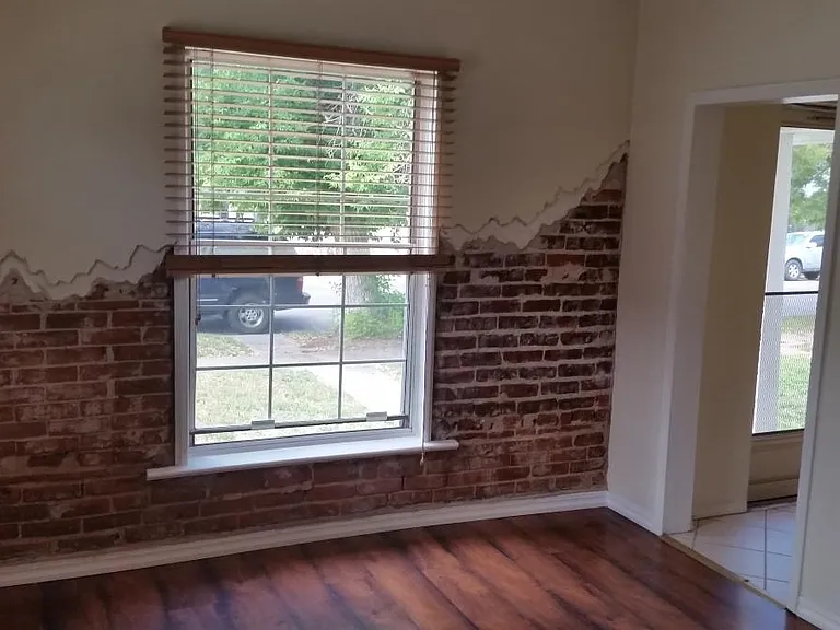 Exposed brick walls