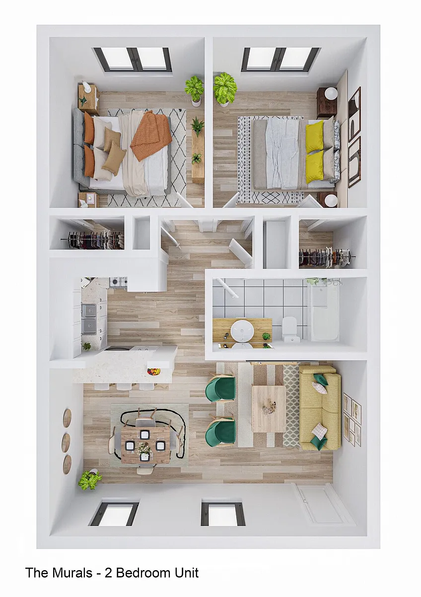 Floor plan 2 Bedroom / 1 Bath