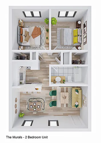 Floor plan 2 Bedroom / 1 Bath