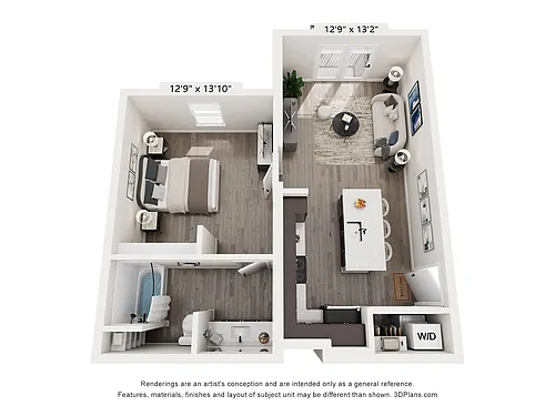 Floor plan Atlas - 1 Bedroom 626