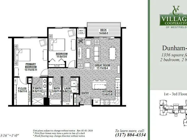 Dunham-2 Plan, Village Cooperative of Westfield (Active Adults 62+)