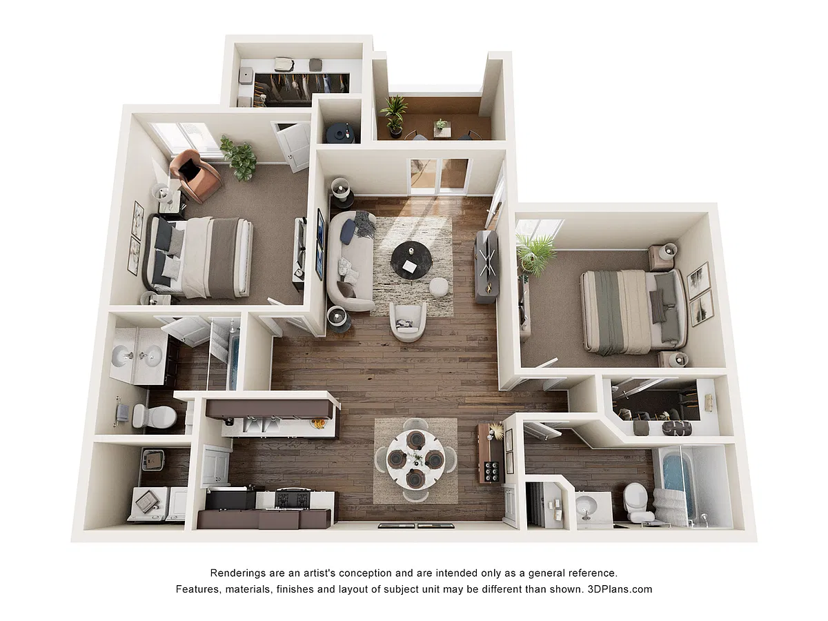 Floor plan 2 Bedroom 2 Bath