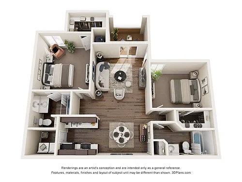 Floor plan 2 Bedroom 2 Bath