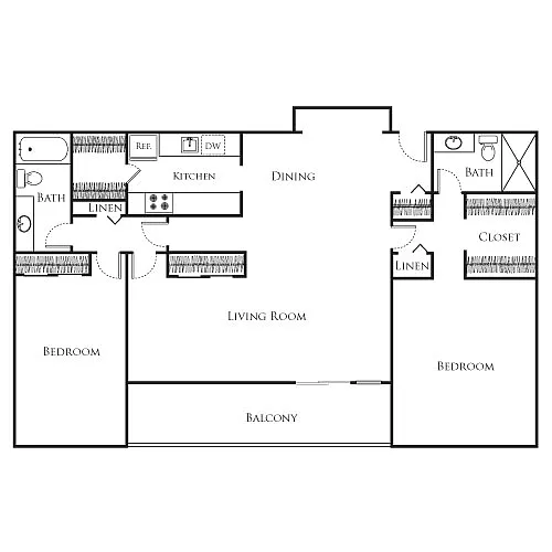 Floor plan 2 Bedroom Large