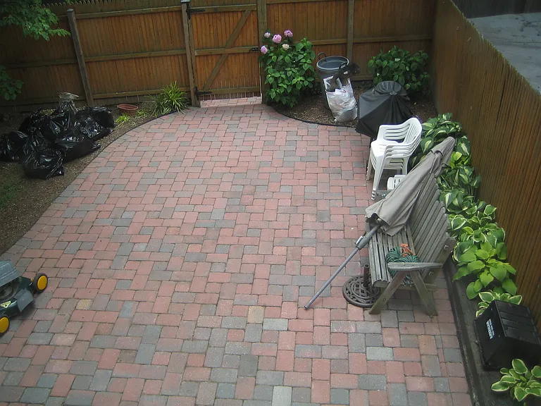 Large fenced patio