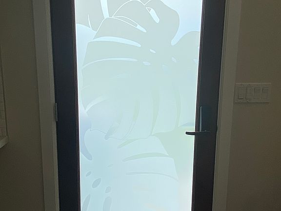 Warm and inviting front door.