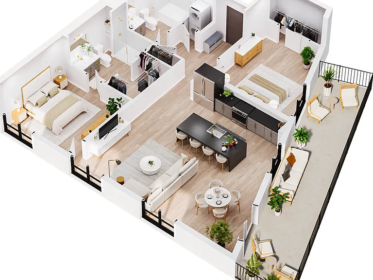 3D Callisto - Two Bedroom Floor Plan - Salt Lake City, UT 3D Callisto - Two Bedroom Floor Plan - Salt Lake City, UT