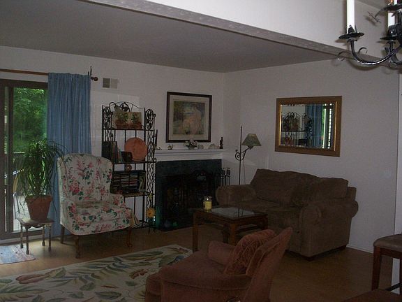 Bright Living Room with Fireplace