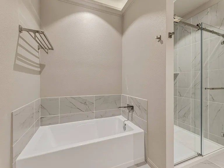 Shared Primary Bathroom with Separate Tub and Shower (Plan 2191)
