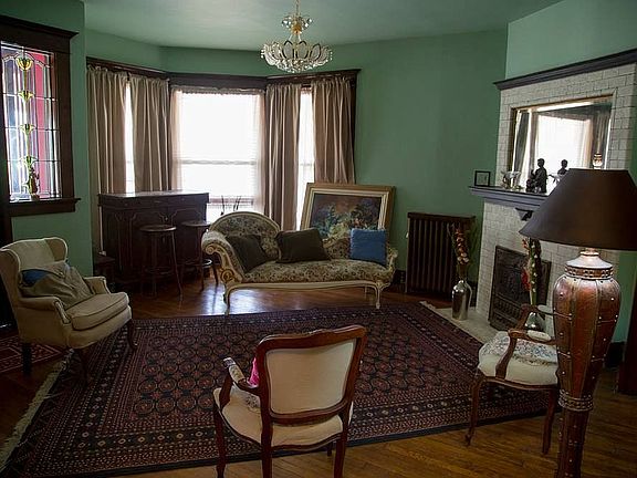 living room with fireplace