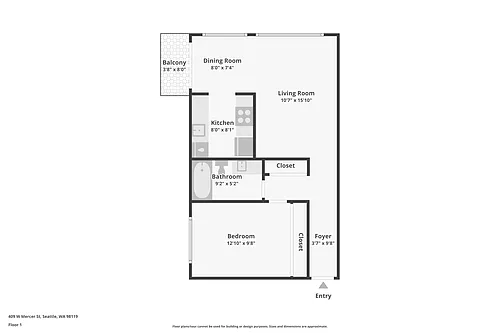 Floor plan 1 Bedroom Upstairs