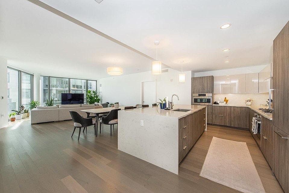 Living area and kitchen