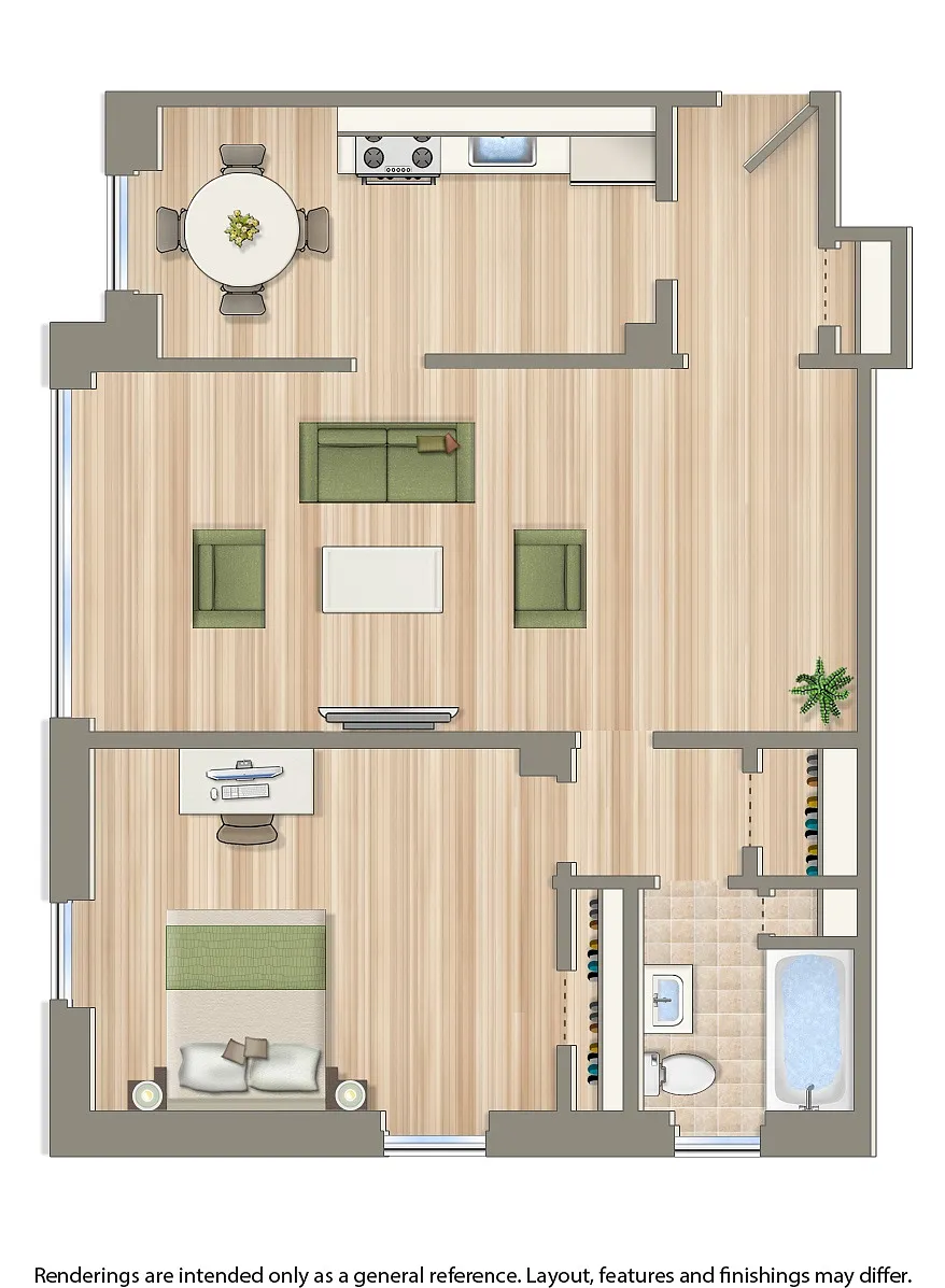 Floor plan 1 Bedroom J