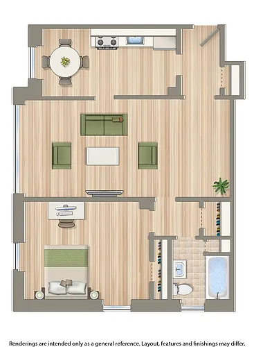 Floor plan 1 Bedroom J
