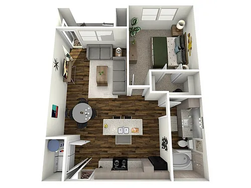 Floor plan 1 Bed, 1 Bath
