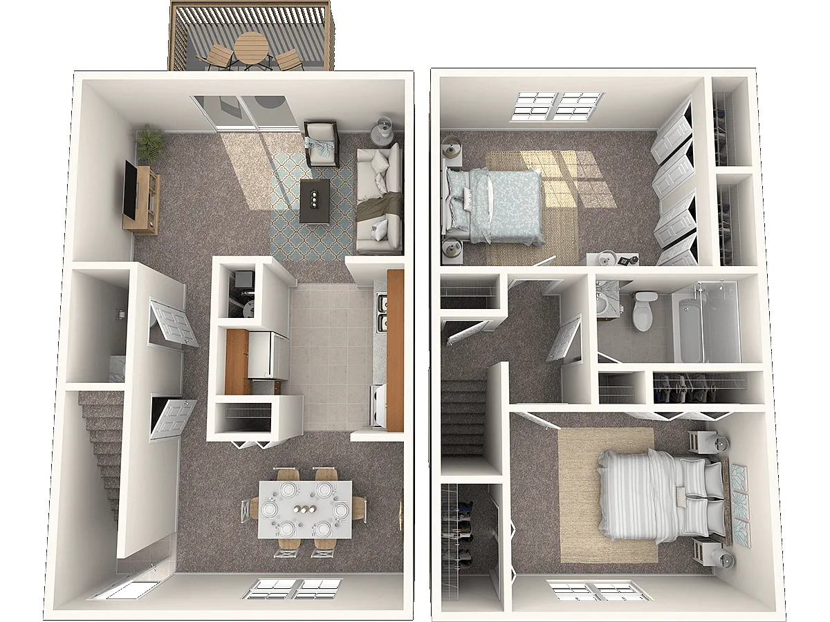 Floor plan Two Bedroom Townhome