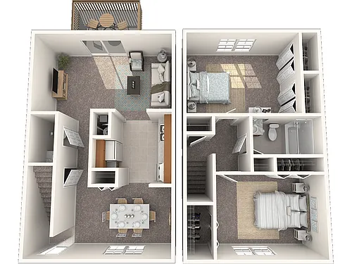 Floor plan Two Bedroom Townhome