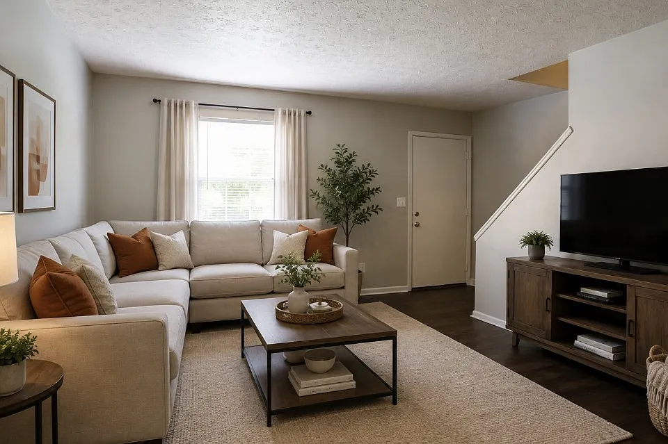 Spacious Livingroom with Upgraded flooring.