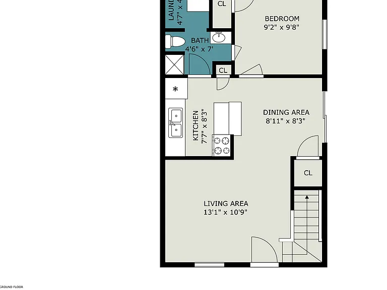 Floor plan of downstairs.