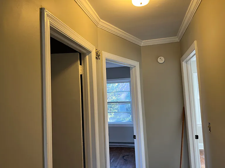 Hallway. Just painted entire interior. Agreeable Gray with white trim.